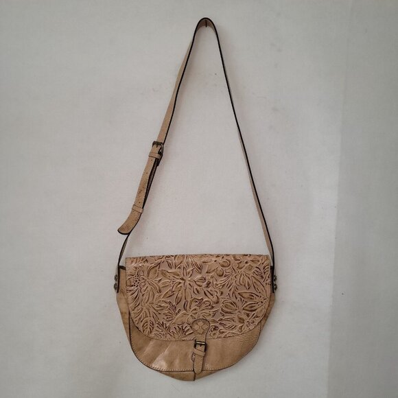 Patricia Nash Bag Womens Rosolini Tooled Leather Saddle Natural Style P472203 - Picture 2 of 16